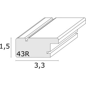 Deknudt wooden frame S43RE 10x15 cm white - silver edge