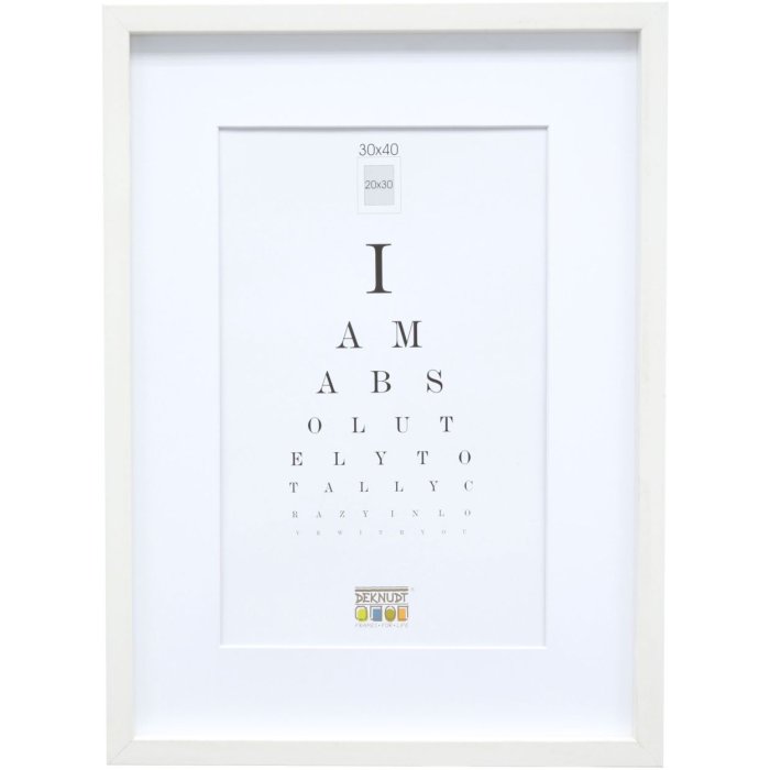 wooden frame S40A white 24x30 cm - 18x24 cm