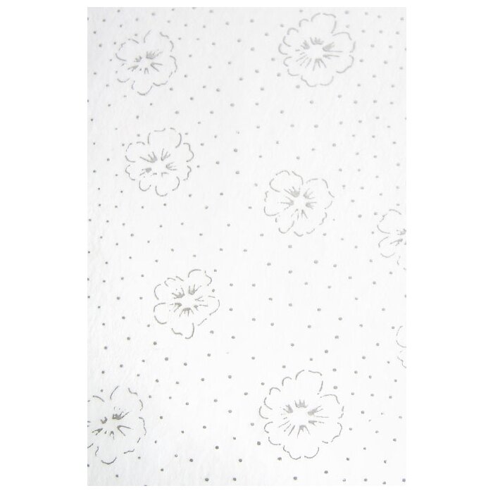 Paper 70x100 cm Fleece white Flower silver