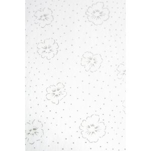 Paper 70x100 cm Fleece white Flower silver