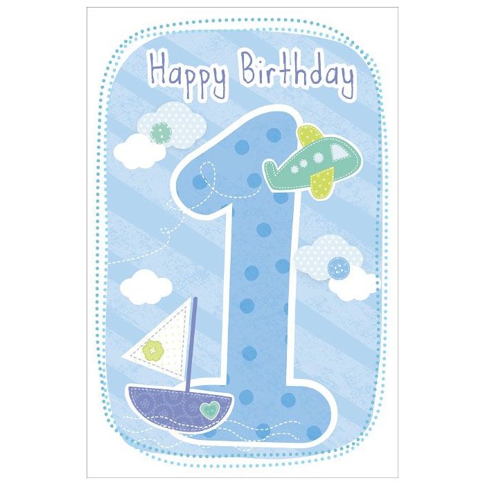 ARTEBENE Card Happy Birthday Kids 1 year bleu