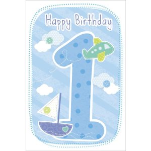 ARTEBENE Card Happy Birthday Kids 1 year bleu