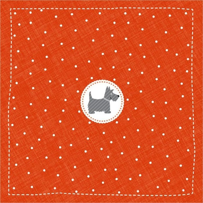 Paper napkins 33x33 cm Scotchterrier mini red