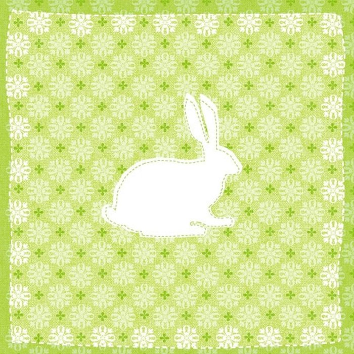 Paper napkins 33x33 cm Hare green pattern