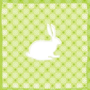 Paper napkins 33x33 cm Hare green pattern