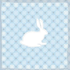 Paper napkins 33x33 cm Hare pattern gray blue