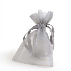 Organza bag 9x12 cm silver gray