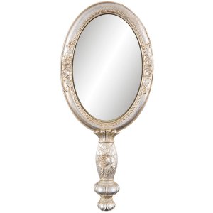 Hand mirror baroque silver 12x3x27 cm