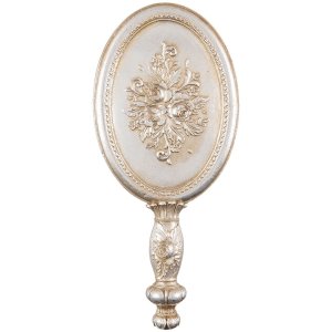 Hand mirror baroque silver 12x3x27 cm