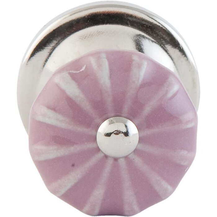 knob small pink white (63490)