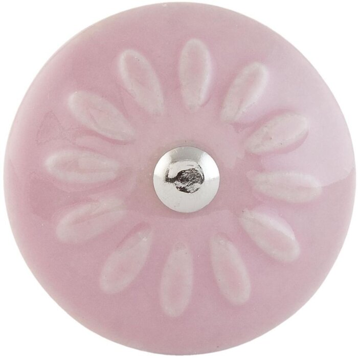 knob big pink white (63509)